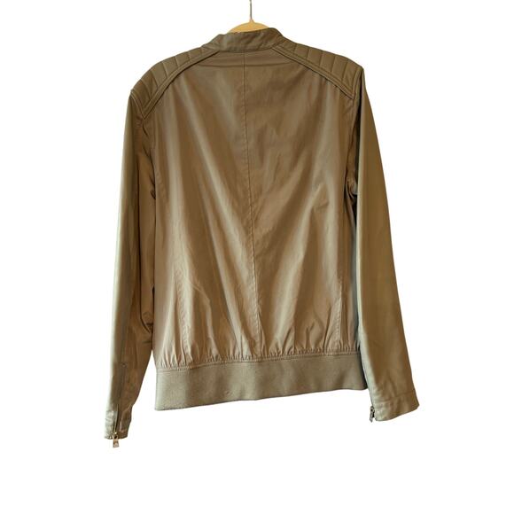 Guess Mens Faux Leather Moto Bomber Jacket Grey Size Medium - Picture 10 of 16